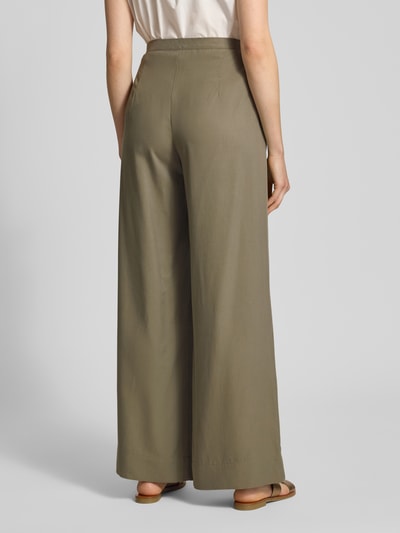 Selected Wide Leg Bundfaltenhose aus Lyocell-Leinen-Mix Modell 'NATUK' Oliv 5