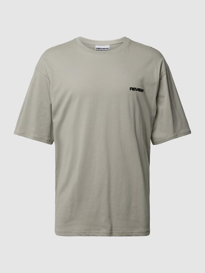 REVIEW Basic T-Shirt mit Logo Mittelgrau 2