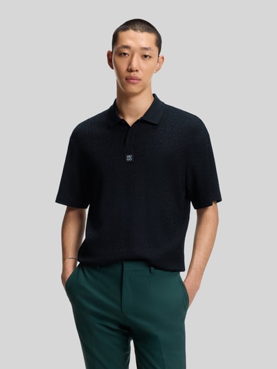 HUGO Koszulka polo o kroju relaxed fit z mieszanki wiskozy model ‘DALLOVO’ Czarny 4