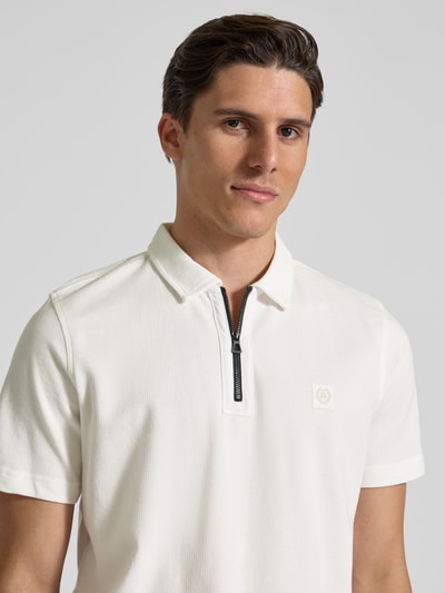 Lerros Koszulka polo o kroju regular fit z detalem z logo Złamany biały 3
