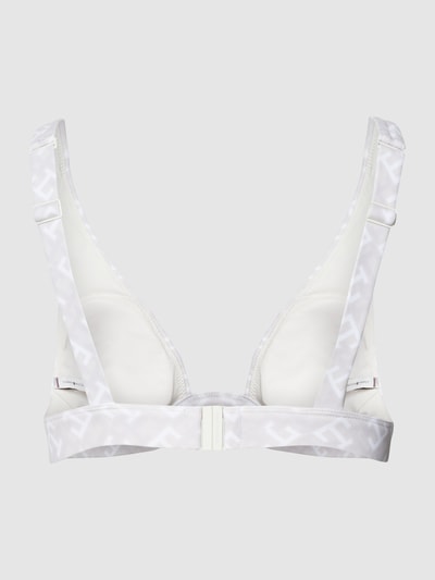 TOMMY HILFIGER Bikini-Oberteil mit Logo-Muster Offwhite Melange 3