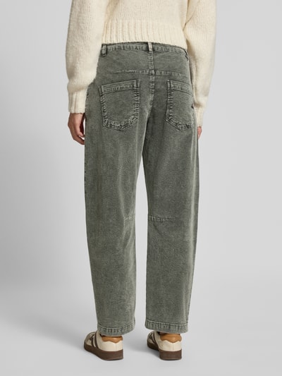 Buena Vista Barrel fit corduroy broek met steekzakken Donkergroen - 5