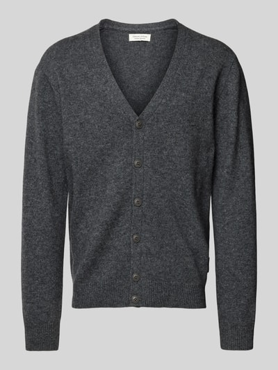 Casual Friday Slim fit gebreid jack met knoopsluiting, model 'Karl' Middengrijs - 1