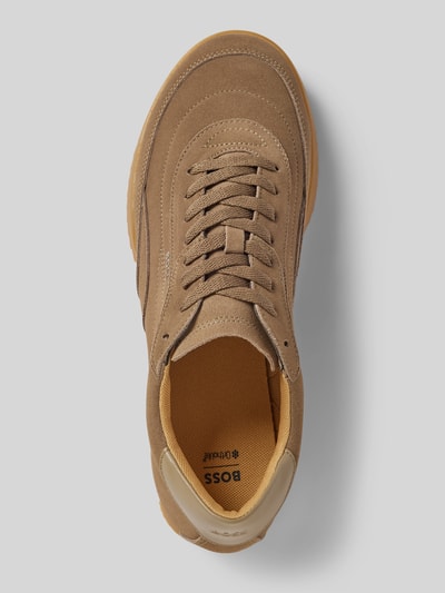 BOSS Lage sneakers van echt leer Beige - 3