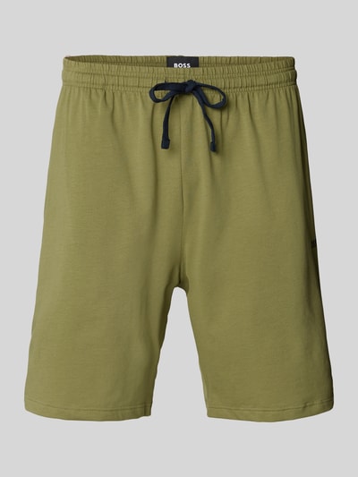 BOSS Regular Fit Sweatshorts mit Tunnelzug Modell 'Mix&Match' Oliv 2