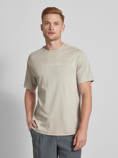 CK Calvin Klein T-shirt met labeldetail Beige - 4