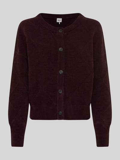 Brax Regular Fit Strickjacke aus Baumwoll-Mix Bordeaux 2