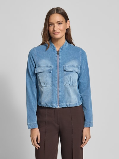 zero Kurtka jeansowa krój regular fit z zamkiem błyskawicznym Jeansowy niebieski 4