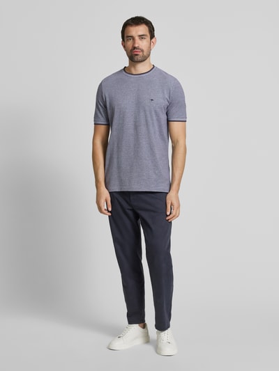 Fynch-Hatton T-shirt met labelstitching Marineblauw - 1