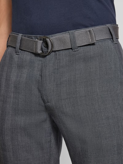 MCNEAL Slim fit broek met riem Marineblauw - 3