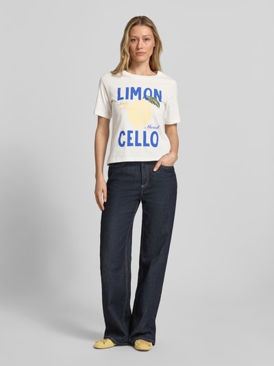 Christian Berg Woman Selection T-Shirt mit Motiv-Print und Rundhalsausschnitt Ecru 1