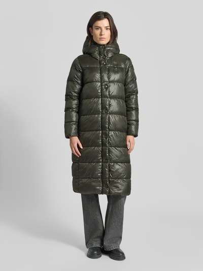 Blauer Usa Gewatteerde lange jas met labeldetail, model 'BELLEVUE' Donkergroen - 4