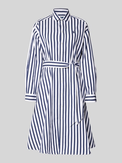 Polo Ralph Lauren Tailliertes Blusenkleid aus reiner Baumwolle Marine 2