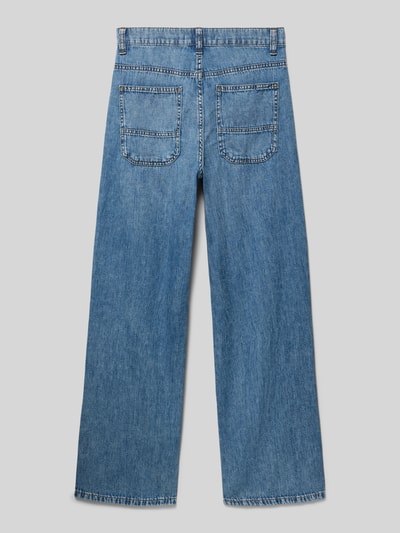 Produktfoto, Loose Fit Jeans aus reiner Baumwolle von s.Oliver RED LABEL, niebieski denim, szerokie nogawki, 5 kieszeni, twill, pasek, regulacja w pasie