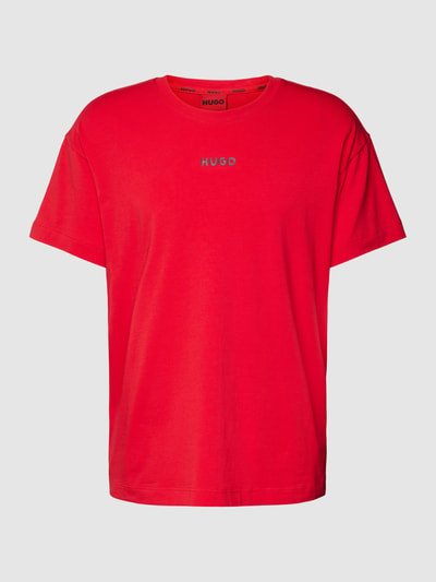 HUGO Oversized T-Shirt mit Label-Print Modell 'Linked' Rot 2