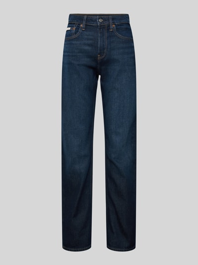 Calvin Klein Jeans High Rise Straight Fit Jeans mit Label-Detail Dunkelblau 2