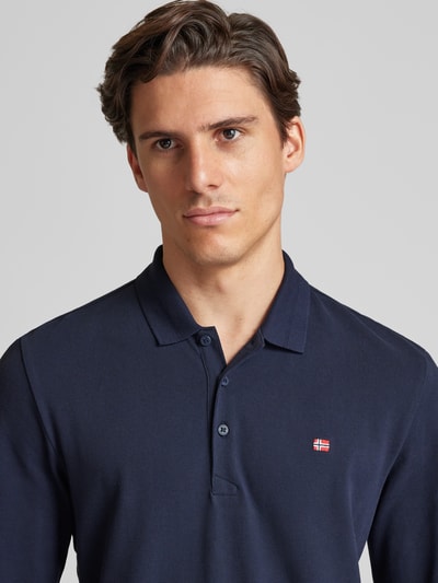 Napapijri Regular Fit Poloshirt mit Label-Stitching Modell 'EALIS' Marine 3