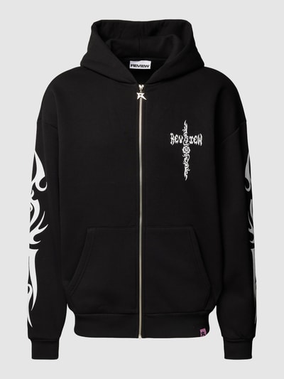 REVIEW Sweatjacke mit CROSS Print Black 2