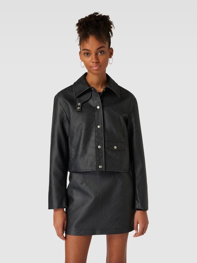 Calvin Klein Jeans Jacke in Leder-Optik Black 4