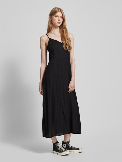 Pieces Sukienka midi z falbanami model ‘NYA’ Czarny 1
