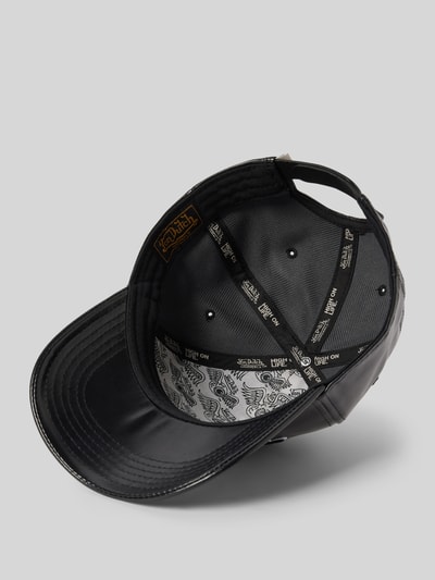 Von Dutch Baseballpet in leerlook, model 'DETROID' Zwart - 2