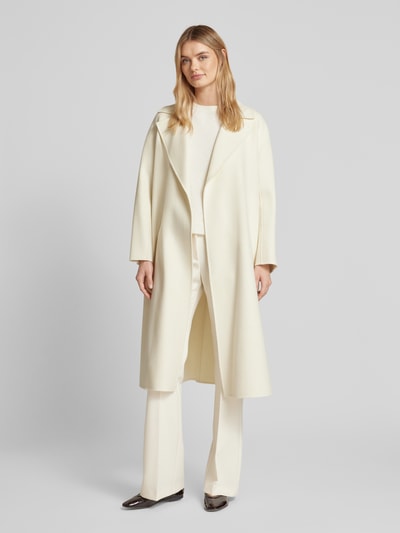 Max Mara Studio Wollmantel mit Reverskragen und Kaschmir-Anteil Modell 'CLES' Weiss 1