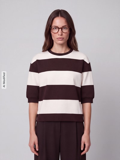 s.Oliver RED LABEL relaxed fit sweatshirt van katoenmix Donkerbruin - 4