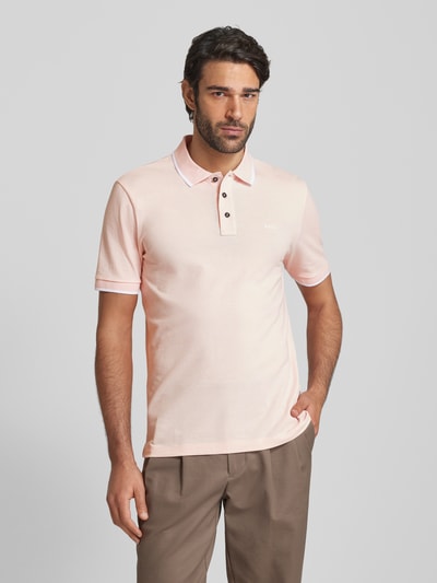 BOSS Poloshirt mit Label-Print Modell 'Parlay' Rosa 4