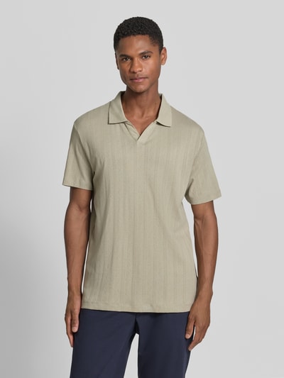 Lindbergh Regular Fit Poloshirt in Jaquard-Strick Oliv 4