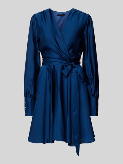 Swing Cocktailkleid in Wickel-Optik Blau 2