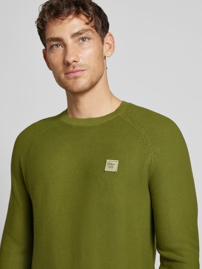 s.Oliver RED LABEL Gebreide pullover met ribboorden Rietgroen - 3