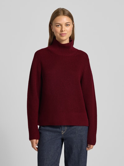 windsor. Strickpullover mit geripptem Stehkragen Bordeaux 4
