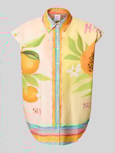 Emily Van den Bergh Regular fit blousetop met overhemdkraag Geel - 2