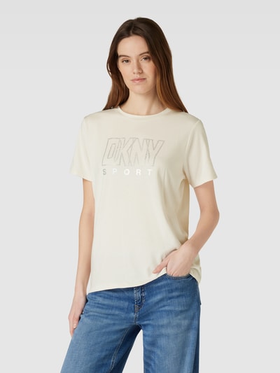 DKNY PERFORMANCE T-Shirt mit Ziersteinbesatz Sand 4