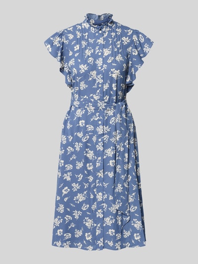 Lauren Ralph Lauren Knielange jurk met strikceintuur, model 'PRATIKA' Lichtblauw - 2