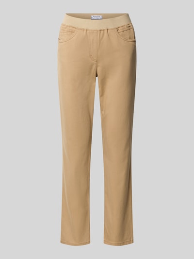 Raphaela By Brax Stoffen broek met elastische band, model 'PAMINA' Camel - 2