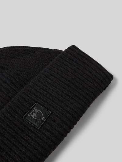 Knowledge Cotton Apparel Mütze aus echter Lammwolle Modell 'Low' Black 2