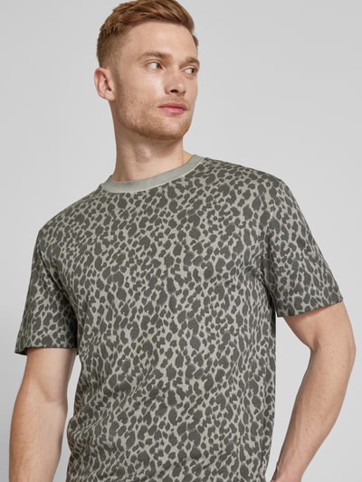 JOOP! Jeans T-Shirt mit Animal-Print Modell 'Curtis' Mittelgrau 3