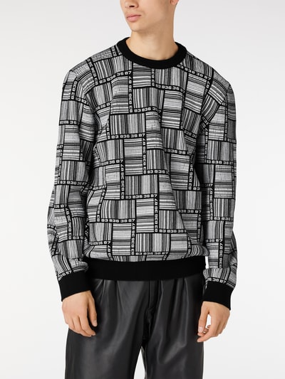 VTMNTS Strickpullover mit Allover-Print Schwarz 7