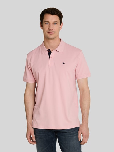 Tom Tailor Koszulka polo o kroju regular fit z czystej bawełny z wyhaftowanym logo Mocnoróżowy 4