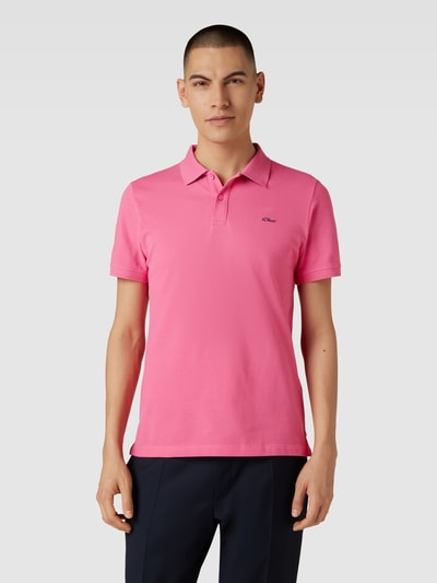 s.Oliver RED LABEL Poloshirt met logostitching Felroze - 4