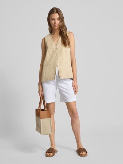 Soyaconcept Szorty o kroju relaxed fit z elastycznym pasem model ‘Cissie’ Biały 1