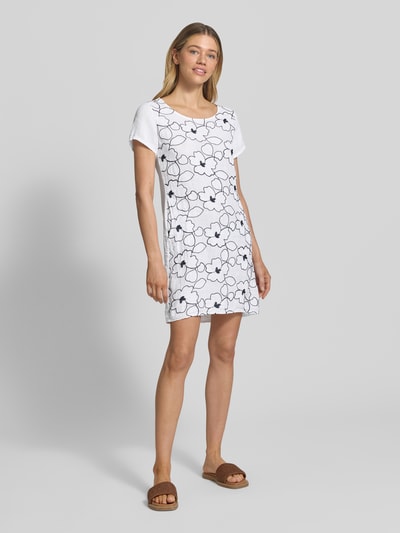 ZABAIONE Minikleid aus Leinen-Mix im Allover-Look Modell 'No44vaa' Weiss 1