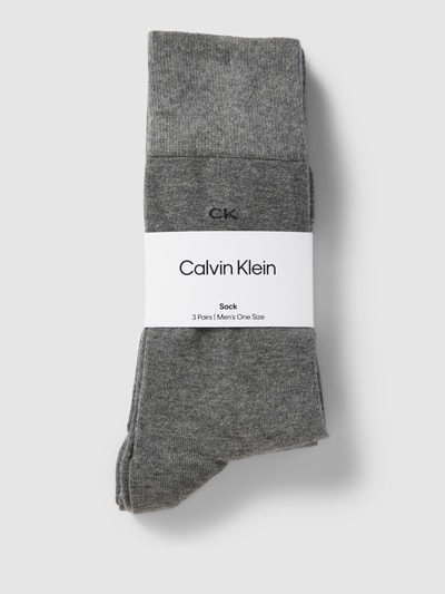 CK Calvin Klein Socken in unifarbenem Design mit Label-Detail Anthrazit Melange 3