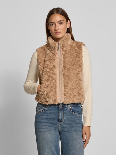 monari Kamizelka ze sztucznego futra z dwustronnym zamkiem błyskawicznym Jasnobrązowy 4