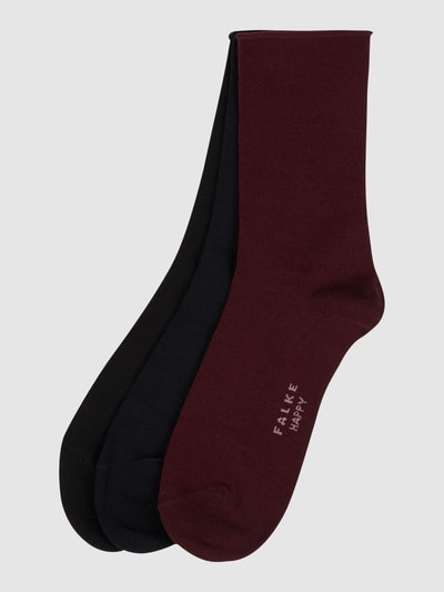 Falke Socken mit Stretch-Anteil im 3er-Pack Modell 'Happy' Bordeaux 1