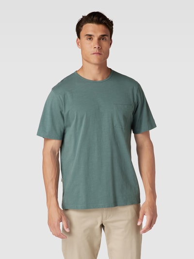Colours & Sons T-shirt z kieszenią na piersi model ‘SLUB YARN’ Butelkowy zielony 4
