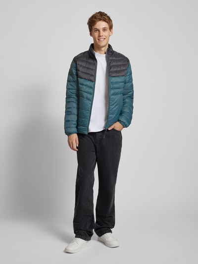 Jack & Jones Kurtka pikowana ze stójką model ‘SPRINT’ Petrol 1