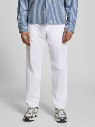 JACK & JONES Broek van mix van katoen en linnen model 'KANE' Wit - 4