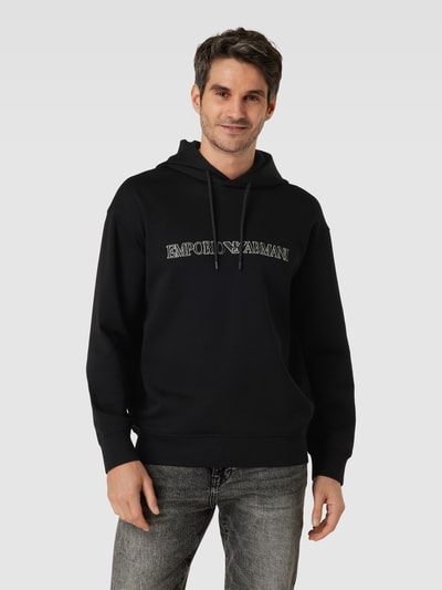 Emporio Armani Hoodie met labelstitching Zwart - 4